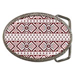 Ukrainian Folk Seamless Pattern Ornament Belt Buckles