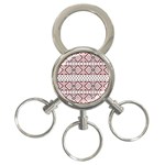 Ukrainian Folk Seamless Pattern Ornament 3-Ring Key Chain