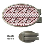 Ukrainian Folk Seamless Pattern Ornament Money Clips (Oval) 