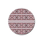 Ukrainian Folk Seamless Pattern Ornament Rubber Coaster (Round)