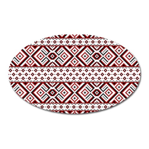 Ukrainian Folk Seamless Pattern Ornament Oval Magnet from ArtsNow.com Front