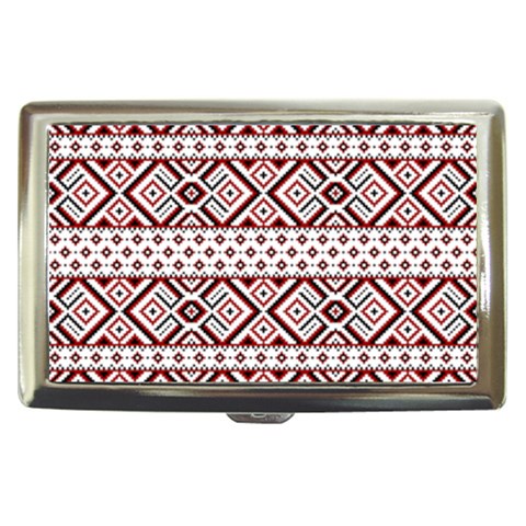 Ukrainian Folk Seamless Pattern Ornament Cigarette Money Case from ArtsNow.com Front