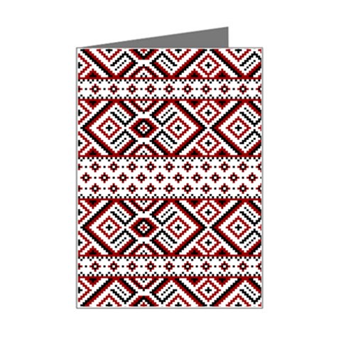 Ukrainian Folk Seamless Pattern Ornament Mini Greeting Card from ArtsNow.com Left