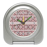 Ukrainian Folk Seamless Pattern Ornament Travel Alarm Clock