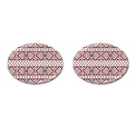 Ukrainian Folk Seamless Pattern Ornament Cufflinks (Oval)