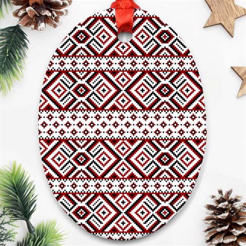 Ukrainian Folk Seamless Pattern Ornament Oval Ornament (Two Sides) from ArtsNow.com Front