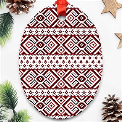 Ukrainian Folk Seamless Pattern Ornament Oval Ornament (Two Sides) from ArtsNow.com Front