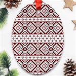 Ukrainian Folk Seamless Pattern Ornament Oval Ornament (Two Sides)