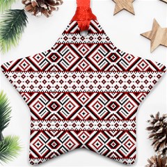 Ukrainian Folk Seamless Pattern Ornament Star Ornament (Two Sides) from ArtsNow.com Front