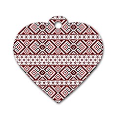 Ukrainian Folk Seamless Pattern Ornament Dog Tag Heart (Two Sides) from ArtsNow.com Front