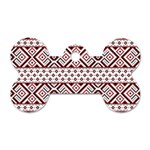 Ukrainian Folk Seamless Pattern Ornament Dog Tag Bone (Two Sides)