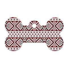 Ukrainian Folk Seamless Pattern Ornament Dog Tag Bone (Two Sides) from ArtsNow.com Back