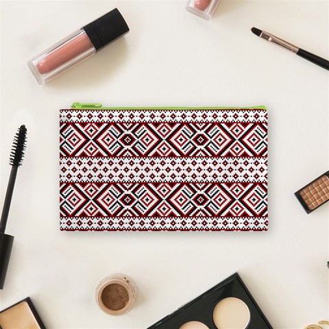 Ukrainian Folk Seamless Pattern Ornament Cosmetic Bag (Small) from ArtsNow.com Front