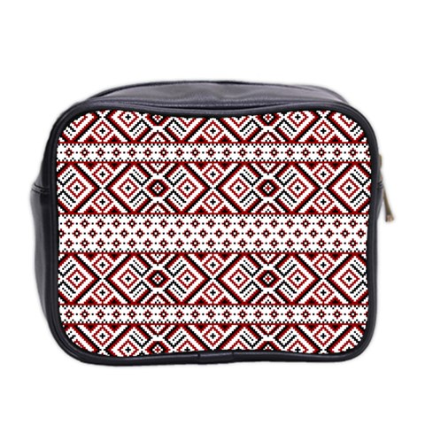 Ukrainian Folk Seamless Pattern Ornament Mini Toiletries Bag (Two Sides) from ArtsNow.com Back