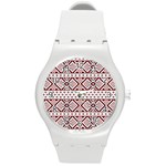 Ukrainian Folk Seamless Pattern Ornament Round Plastic Sport Watch (M)