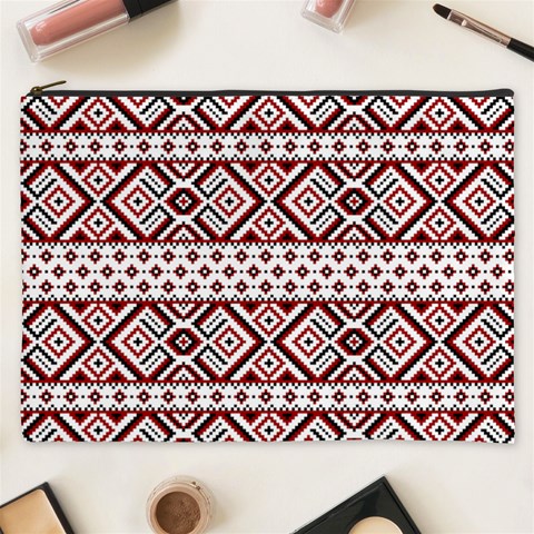 Ukrainian Folk Seamless Pattern Ornament Cosmetic Bag (XXXL) from ArtsNow.com Front