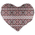 Ukrainian Folk Seamless Pattern Ornament Large 19  Premium Heart Shape Cushions