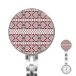 Ukrainian Folk Seamless Pattern Ornament Stainless Steel Nurses Watch