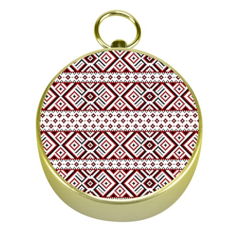 Ukrainian Folk Seamless Pattern Ornament Gold Compasses from ArtsNow.com Front