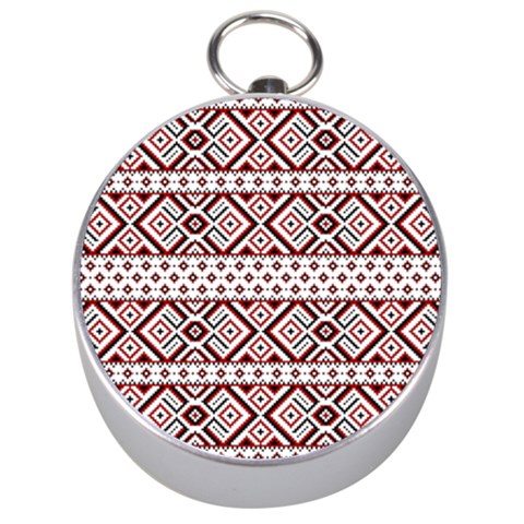 Ukrainian Folk Seamless Pattern Ornament Silver Compasses from ArtsNow.com Front