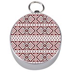 Ukrainian Folk Seamless Pattern Ornament Silver Compasses