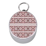 Ukrainian Folk Seamless Pattern Ornament Mini Silver Compasses