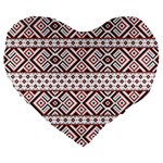 Ukrainian Folk Seamless Pattern Ornament Large 19  Premium Flano Heart Shape Cushions