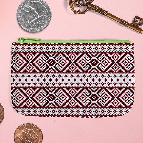 Ukrainian Folk Seamless Pattern Ornament Large Coin Purse from ArtsNow.com Front