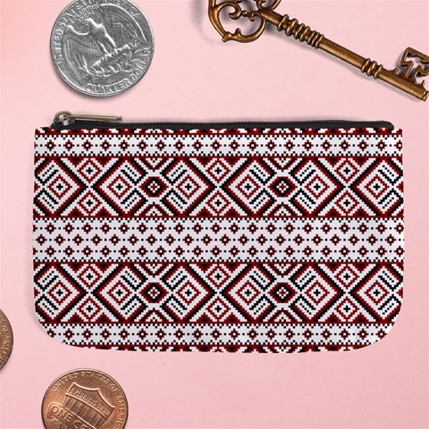 Ukrainian Folk Seamless Pattern Ornament Large Coin Purse from ArtsNow.com Front