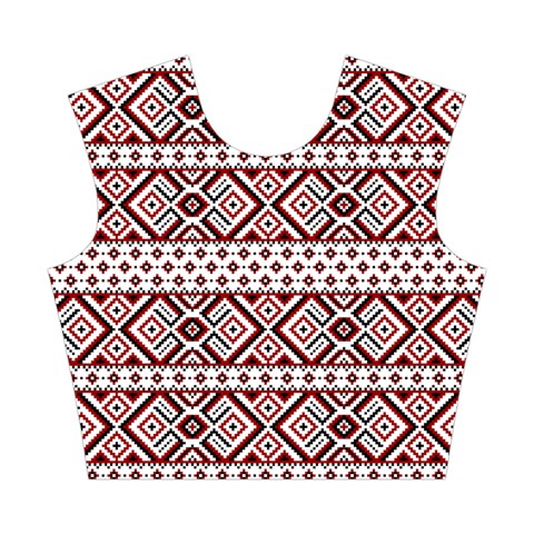 Ukrainian Folk Seamless Pattern Ornament Cotton Crop Top from ArtsNow.com Front