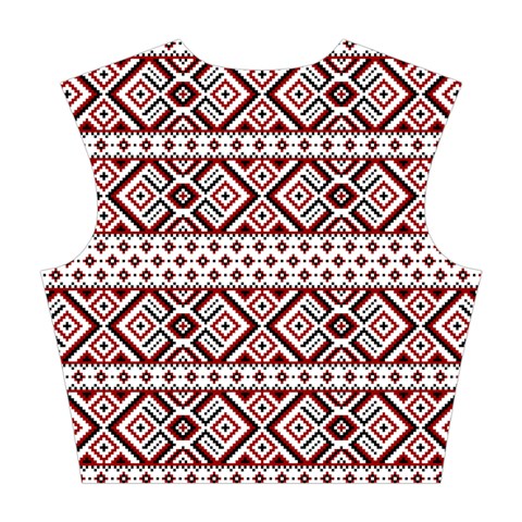 Ukrainian Folk Seamless Pattern Ornament Cotton Crop Top from ArtsNow.com Back