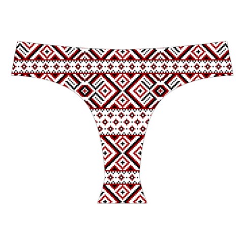 Ukrainian Folk Seamless Pattern Ornament Cross Back Hipster Bikini Set from ArtsNow.com Front Under