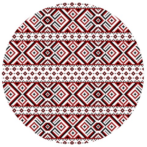 Ukrainian Folk Seamless Pattern Ornament Wooden Bottle Opener (Round) from ArtsNow.com Front