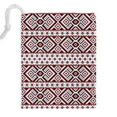 Ukrainian Folk Seamless Pattern Ornament Drawstring Pouch (5XL) from ArtsNow.com Back