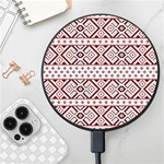 Ukrainian Folk Seamless Pattern Ornament Wireless Fast Charger(Black)