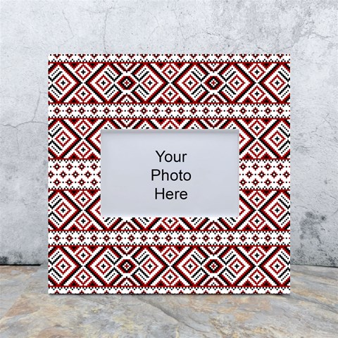 Ukrainian Folk Seamless Pattern Ornament White Box Photo Frame 4  x 6  from ArtsNow.com Front