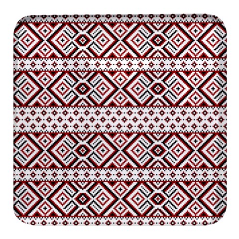 Ukrainian Folk Seamless Pattern Ornament Square Glass Fridge Magnet (4 pack) from ArtsNow.com Front