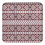 Ukrainian Folk Seamless Pattern Ornament Square Glass Fridge Magnet (4 pack)