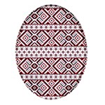 Ukrainian Folk Seamless Pattern Ornament Oval Glass Fridge Magnet (4 pack)