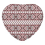 Ukrainian Folk Seamless Pattern Ornament Heart Glass Fridge Magnet (4 pack)