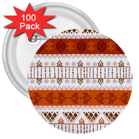 Ethnic Traditional Seamless Pattern 3  Buttons (100 pack)  from ArtsNow.com Front