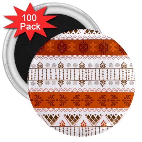 Ethnic Traditional Seamless Pattern 3  Magnets (100 pack) from ArtsNow.com Front