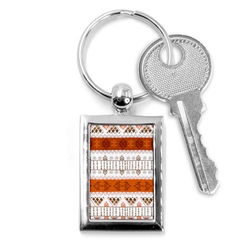 Ethnic Traditional Seamless Pattern Key Chain (Rectangle) from ArtsNow.com Front