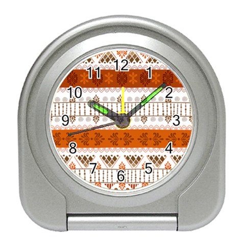 Ethnic Traditional Seamless Pattern Travel Alarm Clock from ArtsNow.com Front