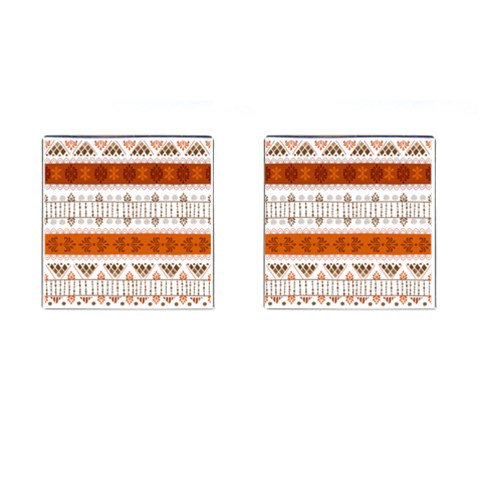 Ethnic Traditional Seamless Pattern Cufflinks (Square) from ArtsNow.com Front(Pair)