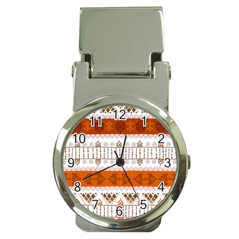 Ethnic Traditional Seamless Pattern Money Clip Watches from ArtsNow.com Front