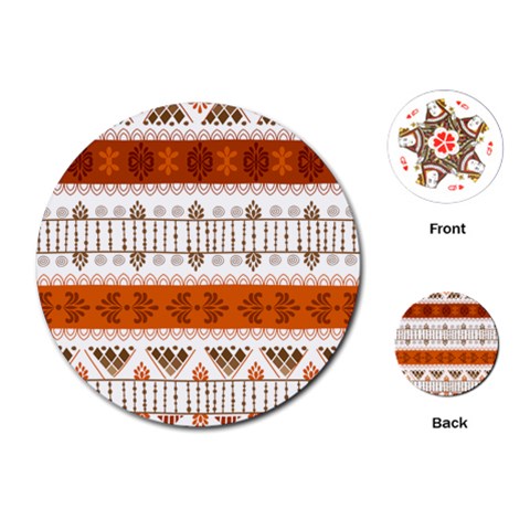 Ethnic Traditional Seamless Pattern Playing Cards Single Design (Round) from ArtsNow.com Front