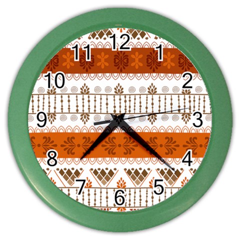 Ethnic Traditional Seamless Pattern Color Wall Clock from ArtsNow.com Front