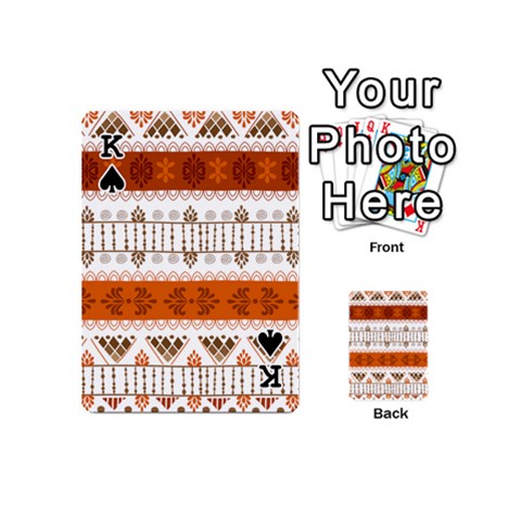 King Ethnic Traditional Seamless Pattern Playing Cards 54 Designs (Mini) from ArtsNow.com Front - SpadeK