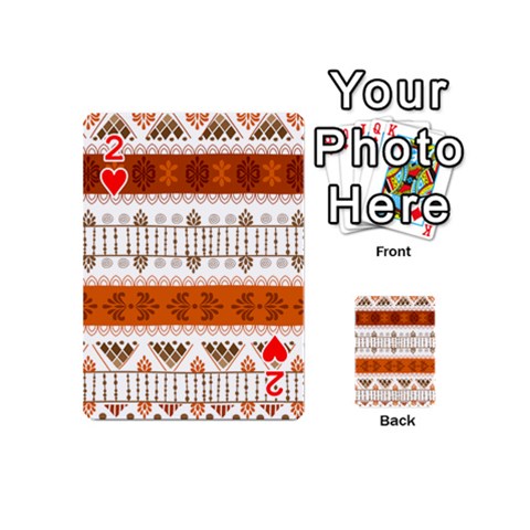 Ethnic Traditional Seamless Pattern Playing Cards 54 Designs (Mini) from ArtsNow.com Front - Heart2